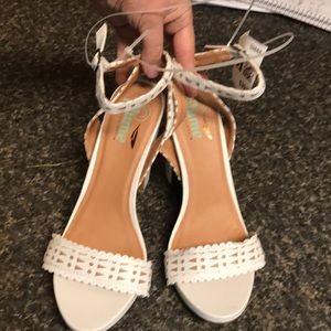 Super sexy winter white strappy heals size 9.5